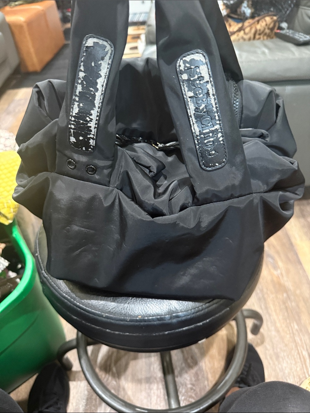 See By Chloe Black Nylon Duffel Tote with Padded Handles